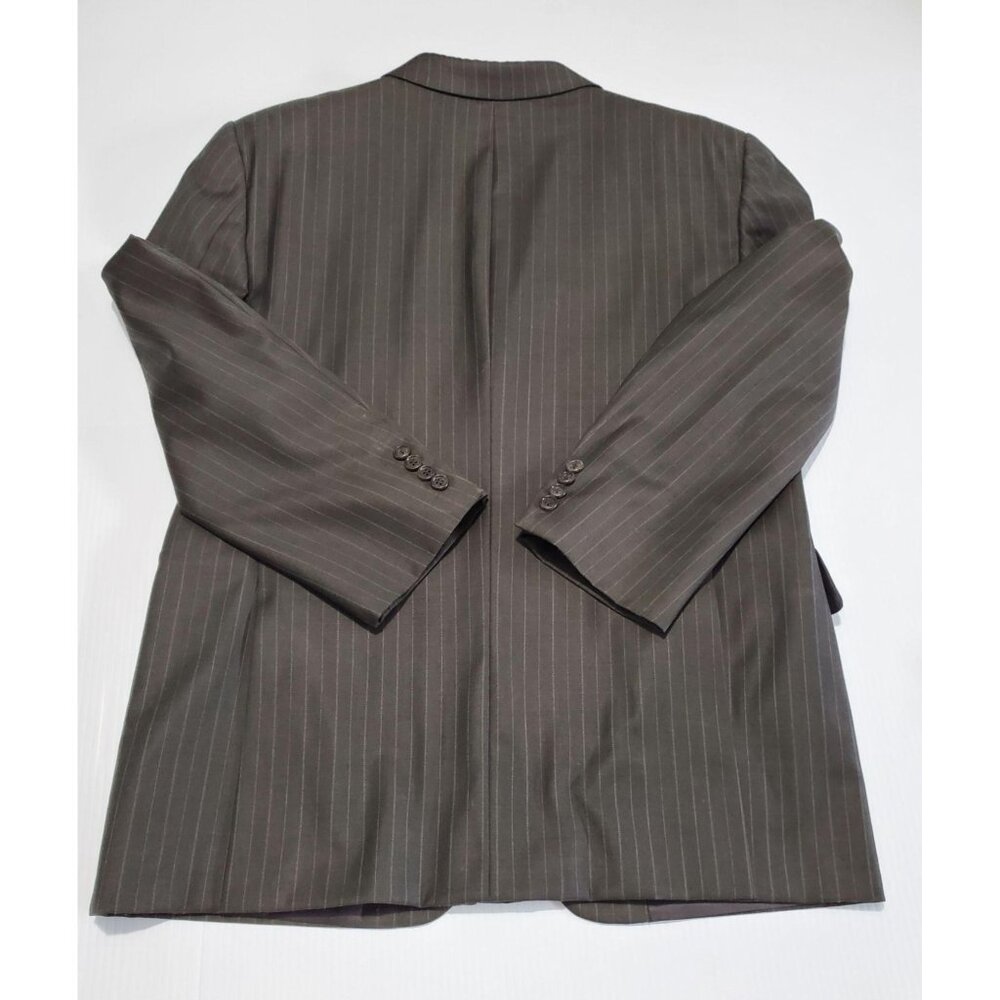 Burberry London Men's Gray Pinstriped 100% WOOL Blazer Size 40 SHT 595 - Picture 7 of 10